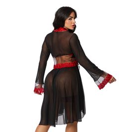 Robe Chamas do Prazer de Tule Corações Bordados com Persex Personalizável Tallyta Moda Apimentada