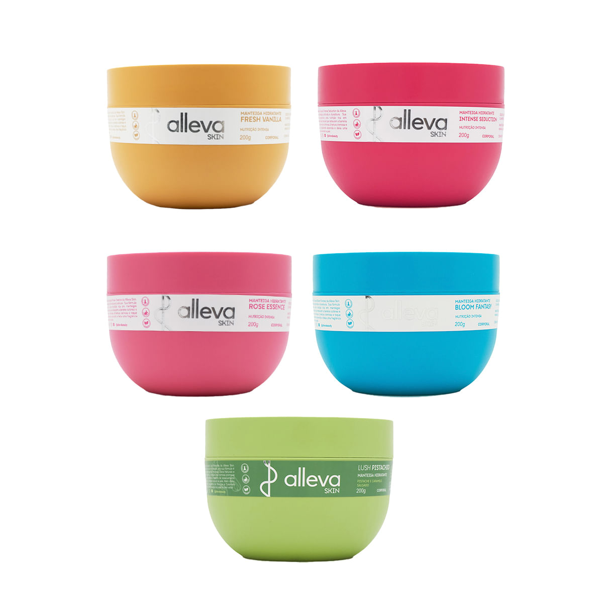Manteiga Hidratante Corporal com Óleos de Girassol e Amêndoa 200g Alleva