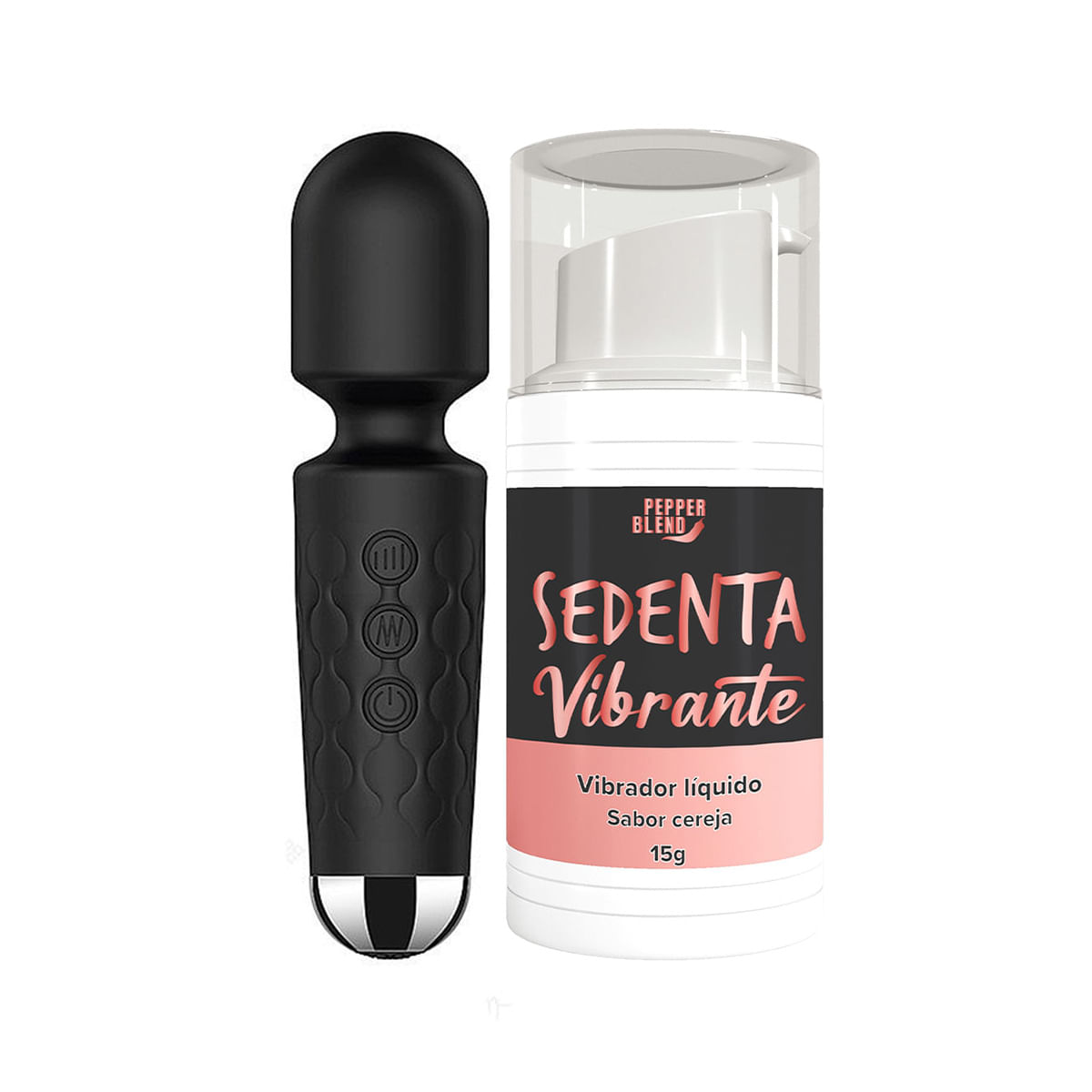 Duplinha com Mini Varinha Mágica e Sedenta Vibrante Gel Comestivel