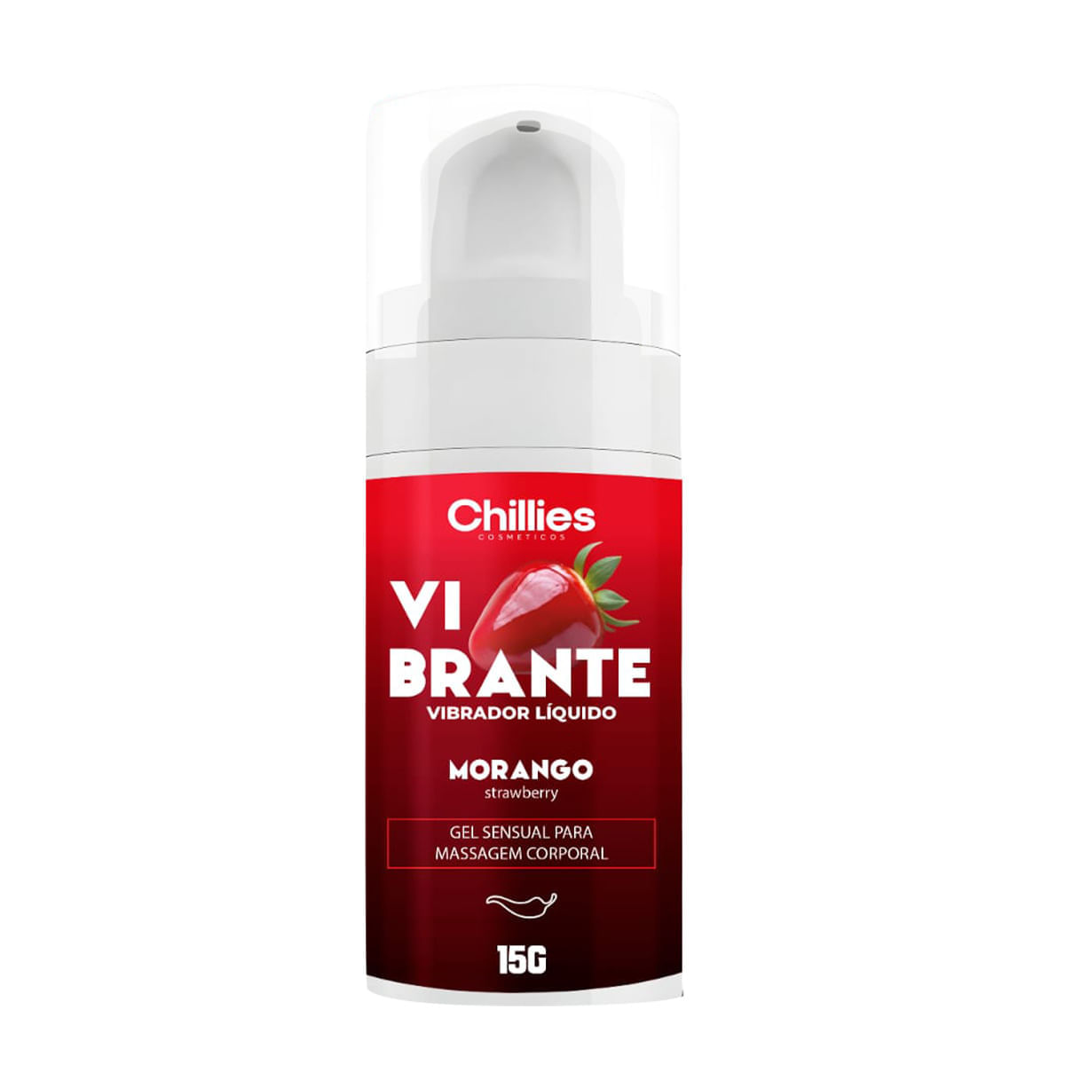 Vibrante Vibrador Líquido Sensual para Massagem Corporal 15g Chillies - Sabor: Morango Vibrante Vibrador Líquido Sensual para Massagem Corporal 15g Chillies - Sabor: Morango
