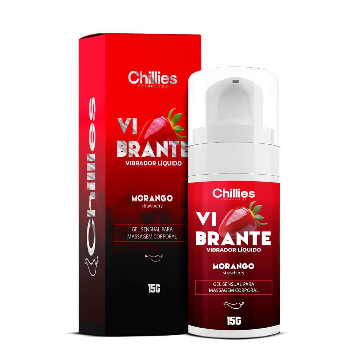 Vibrante Vibrador Líquido Sensual para Massagem Corporal 15g Chillies
