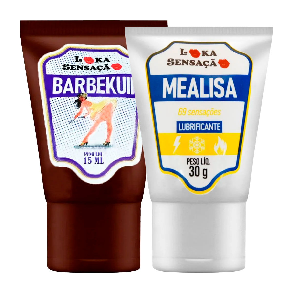 Duplinha com Barbekuii Dessensibilizante Anal de Laranja e Mealisa Gel Lubrificante Funcional