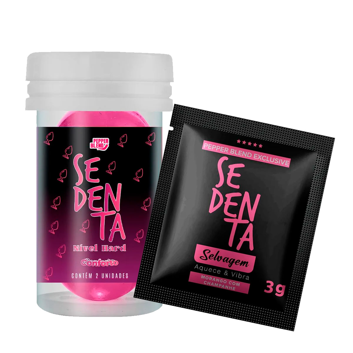 Kit com Pepper Ball Sedenta Nível Hard e Sachê Sedenta Selvagem