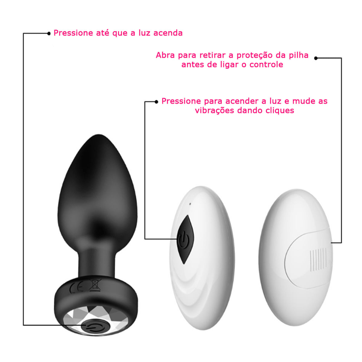 Plug Anal Vibratório de Silicone e Vidro com Controle Remoto Libb