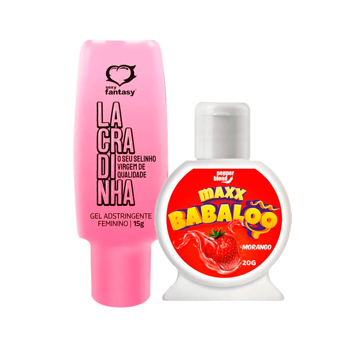 Duplinha com Lacradinha Gel Adstringente Feminino e Maxx Babaloo Gel Comestível para Oral