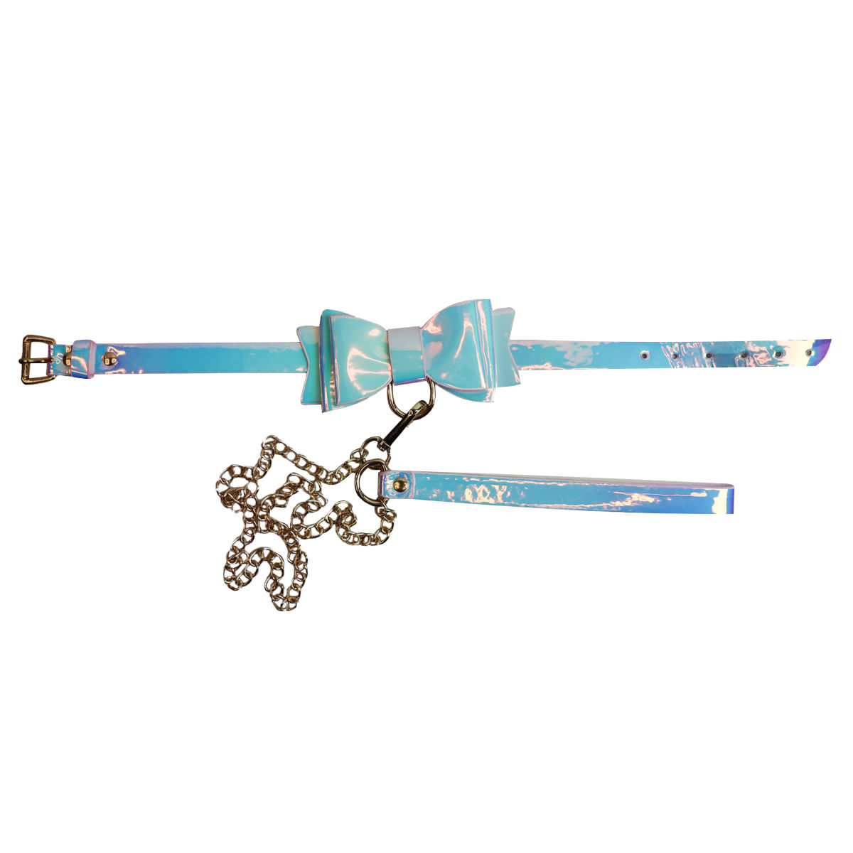Kit Sado Shiny com Venda Mordaça Algemas Coleira e Palmatória Sexy Import