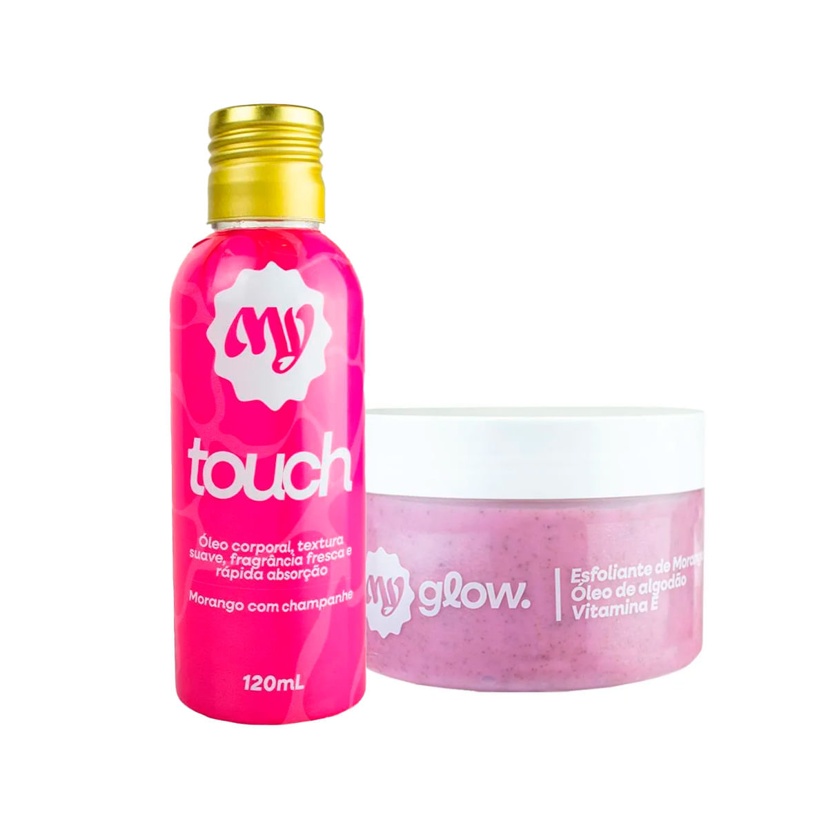 Duplinha com MyTouch Óleo Corporal Aromático e MyGlow Esfoliante Corporal com Óleo de Algodão