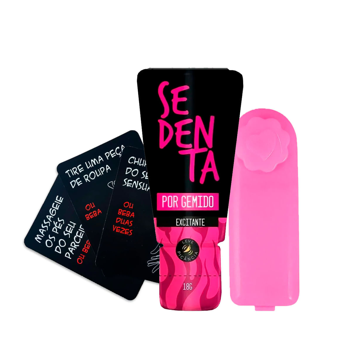 Kit com Sedenta por Gemido Excitante Desejos e Drinks Jogo de Cartas e Bullet Vibro Ó
