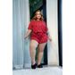 Pijama Estampado Plus Size Camiseta e Shorts Hot Love