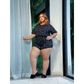 Pijama Estampado Plus Size Camiseta e Shorts Hot Love