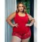 Pijama com Regata e Shortinho Estampado Plus Size Hot Love