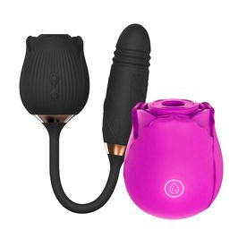 Duplinha Vibrador Formato de Rosa e Estimulador de Clitóris em Formato de Rosa