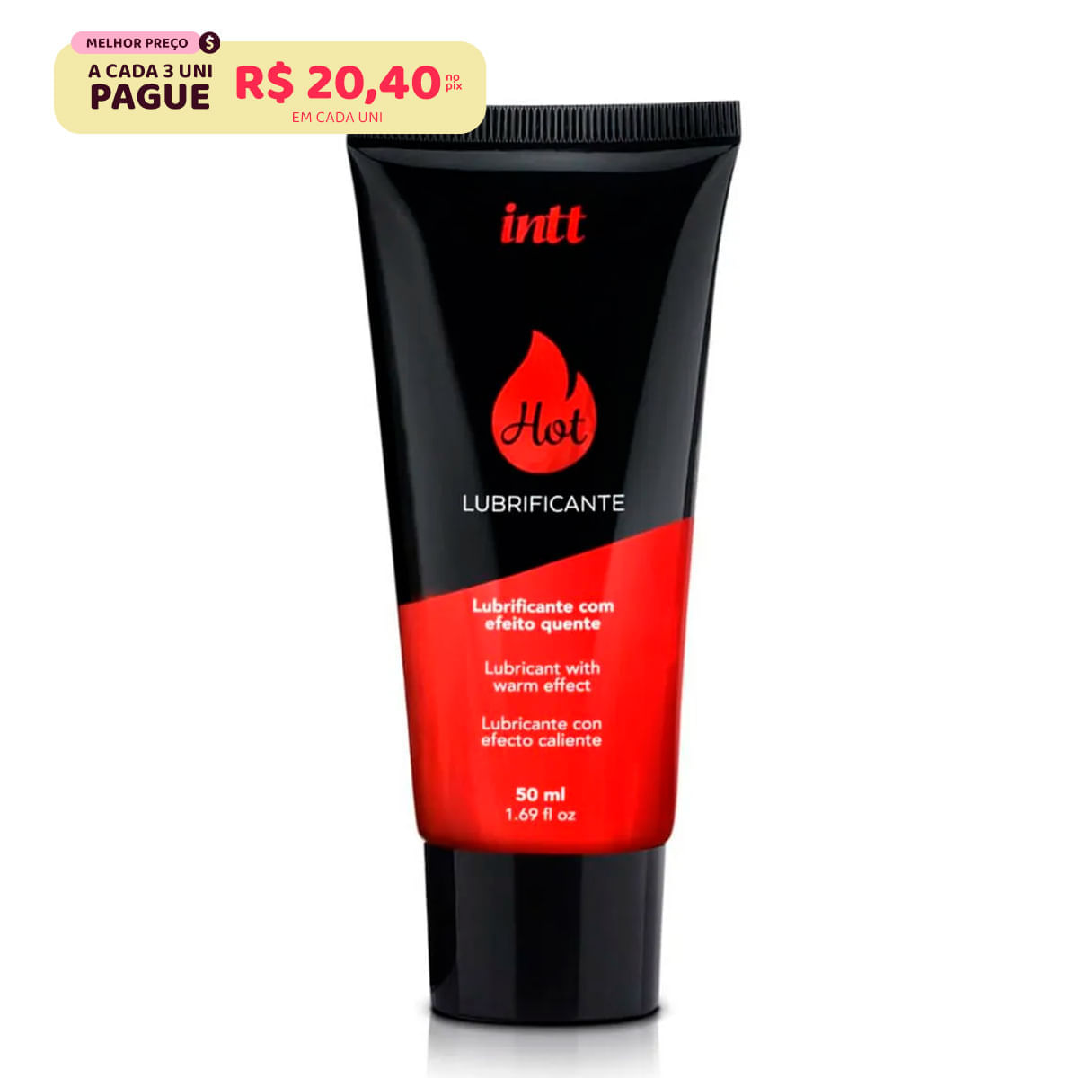 Lubrificante Hot a Base de Água Sabor Morango 50ml Intt