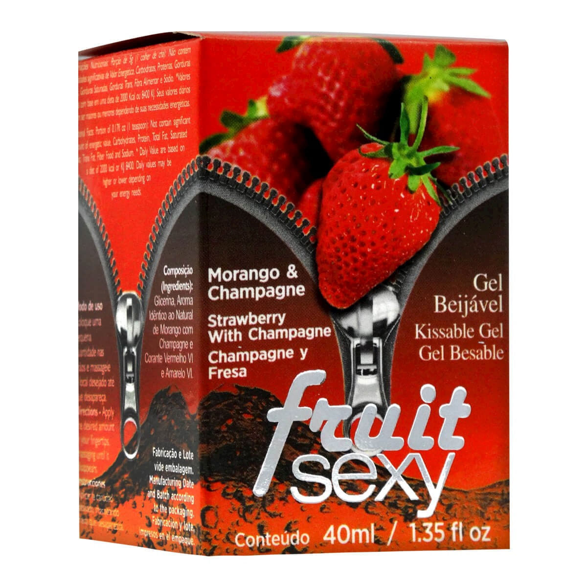 Fruit Sexy Gel Beijável Sabor Morango & Champagne 40ml Intt