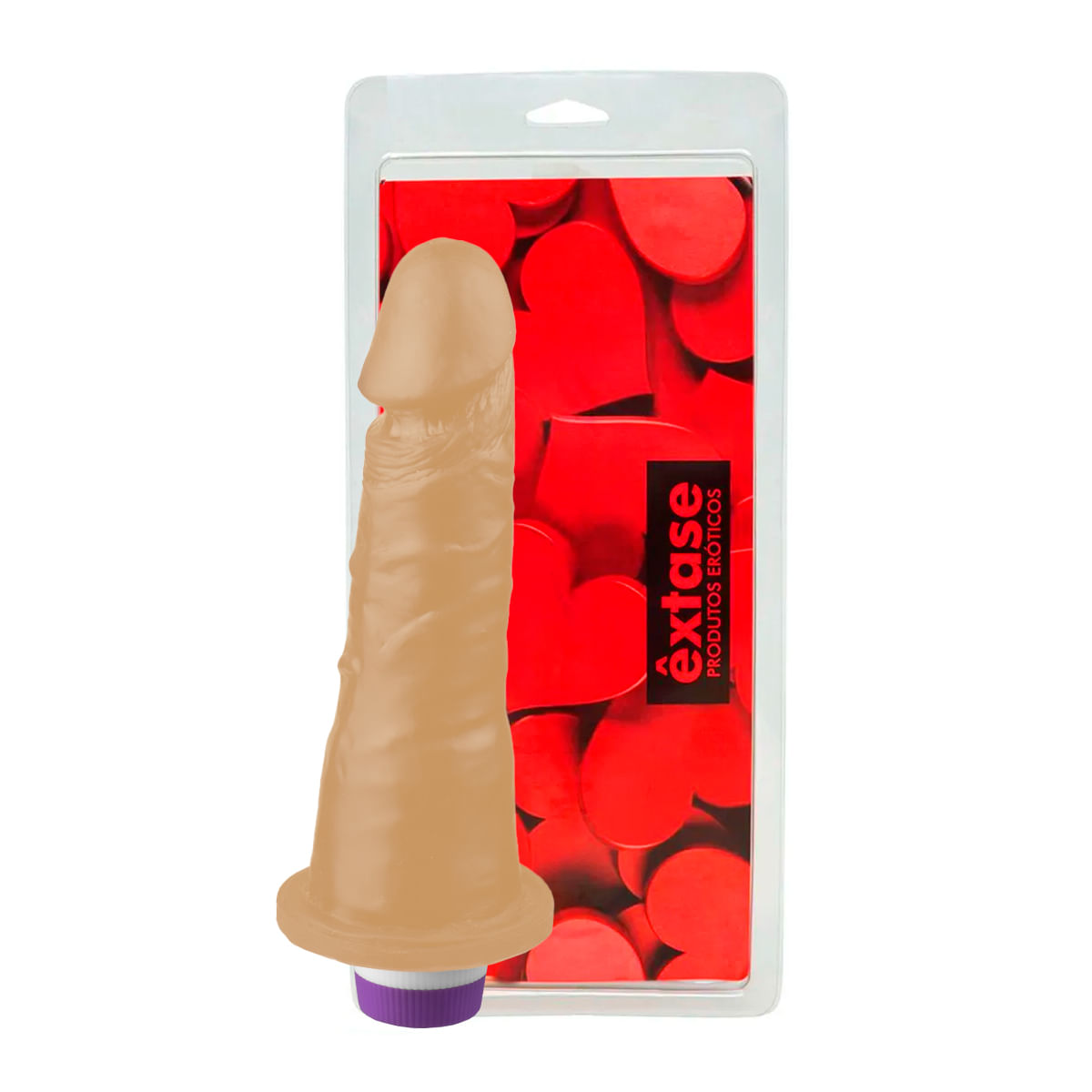 Prótese Realística com Vibro e Glande Marcada 16,5 x 3,5cm Êxtase