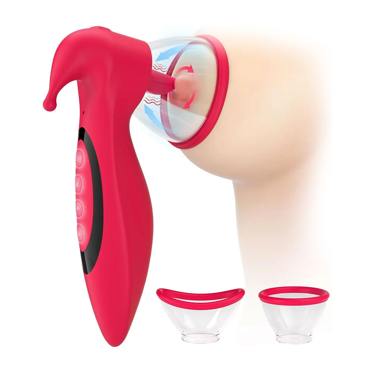 Estimulador Sucção Vácuo Duplo de Clitóris e Mamilos com Língua Vibratória e Rotativa Libb