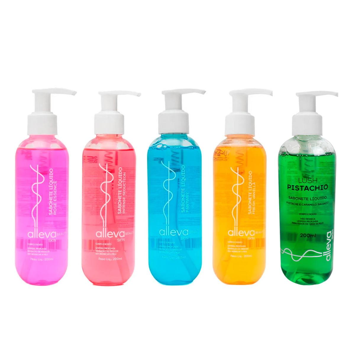 Sabonete Líquido Aromático Beauty Skin Corpo e Rosto 200ml Alleva