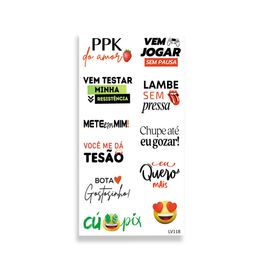 Cartela de Tatuagem Adesiva Vem Jogar Sem Pausa Luvi