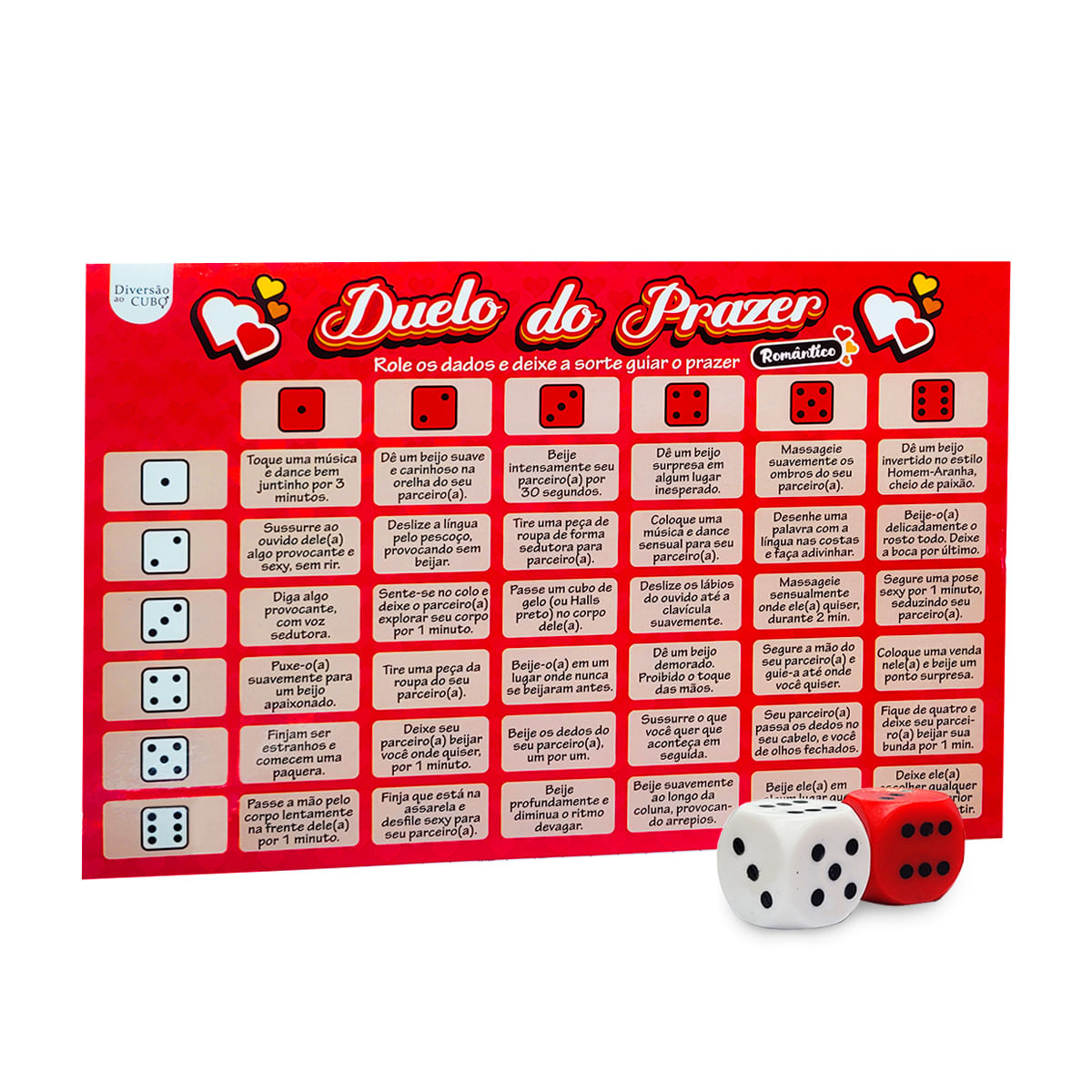 Duelo do Prazer Romântico Jogo de Tabuleiro com Desafios Eróticos Diversão ao Cubo Duelo do Prazer Romântico Jogo de Tabuleiro com Desafios Eróticos Diversão ao Cubo