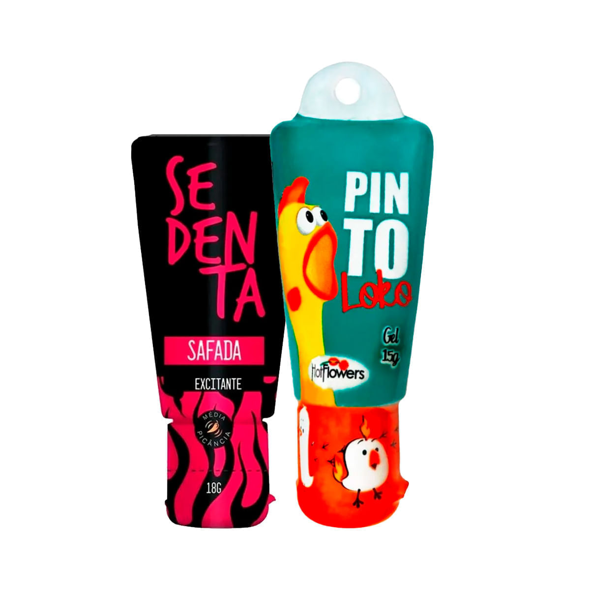 Duplinha com Sedenta Safada Excitante com Picância Média e Pinto Loko Gel Estimulante Masculino