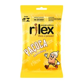 Preservativo Lubrificado com Aroma e Sabor de Paçoca 3 Unidades Rilex