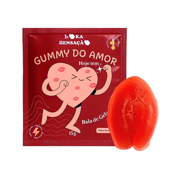 Gummy do Amor Hoje Tem Bala de Gelatina Feminino 15g Loka Sensação