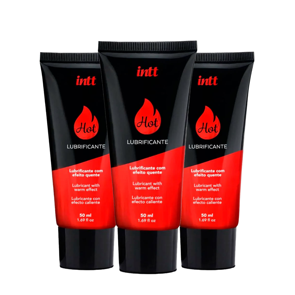 Kit com 03 Lubrificante Hot a Base de Água Sabor Morango