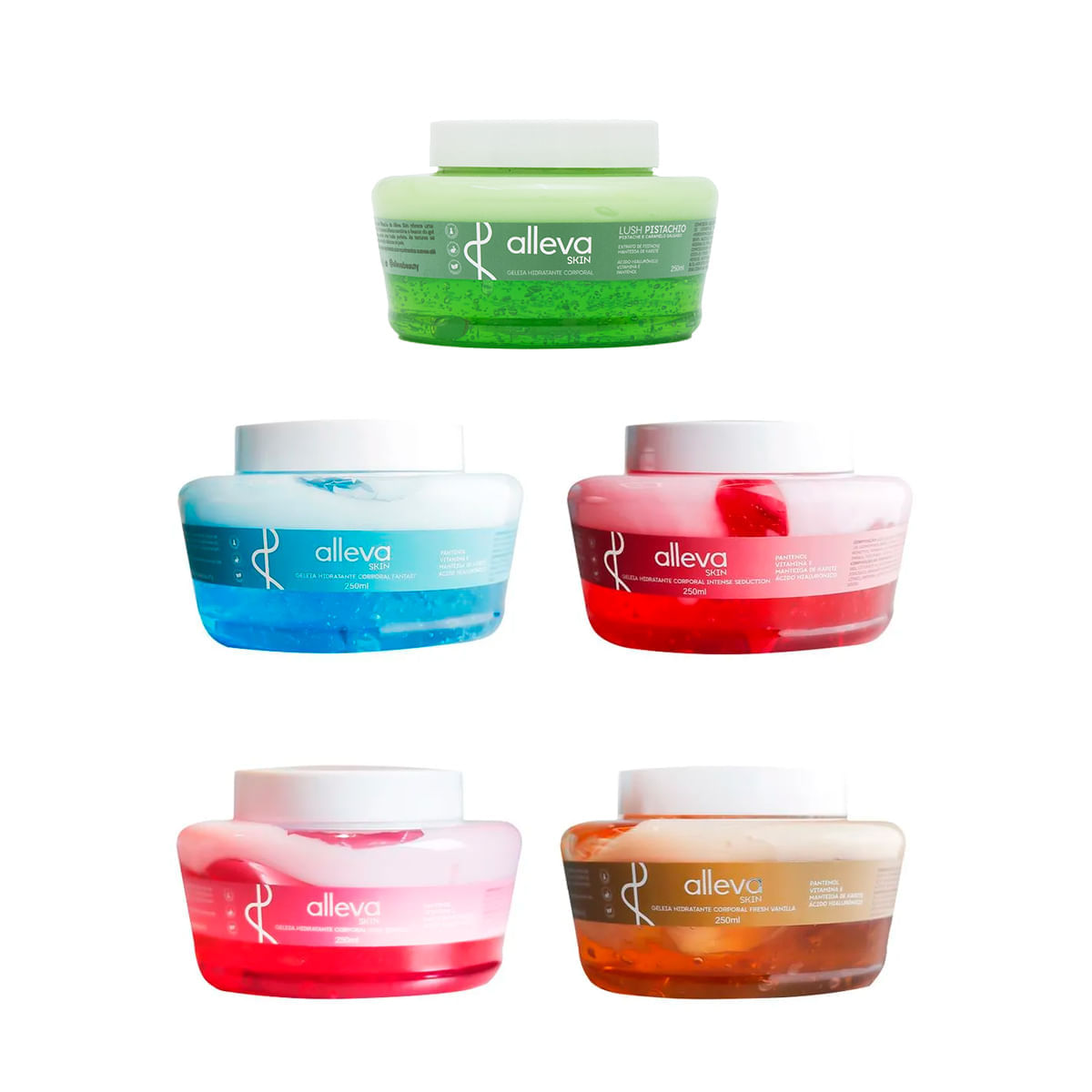 Geleia Beauty Skin Hidratante Corporal com Ácido Hialurônico Alleva 250ml