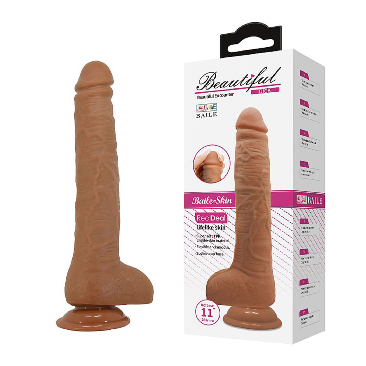 Pênis Realístico com Ventosa 27.0 x 4.2 cm Beautiful Encounter Sexy Import