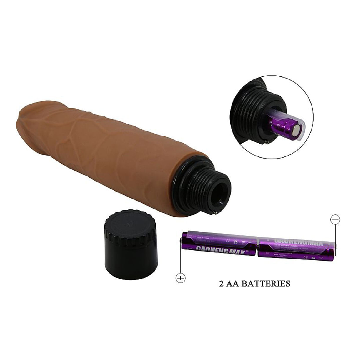 Prótese Realística Dupla Camada com Vibrador à Pilha Waldorf 21,0 x 4,0 cm Sexy Import