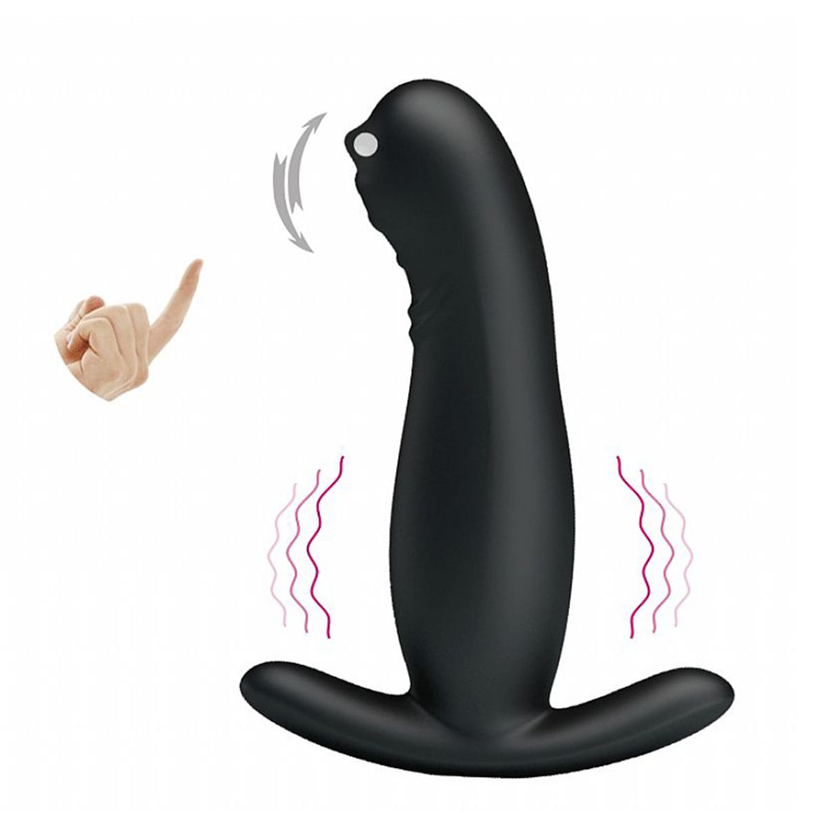 Vibrador de Próstata com Dedilhado Feito em Silicone Sexy Import