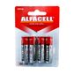 Pilha Comum PQ AA 1.5V Cartela com 4 Unidades Alfacell