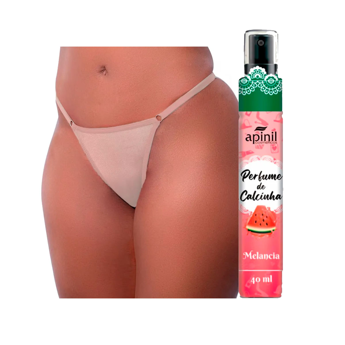 Duplinha com Calcinha Fio Dental com Regulagem e  Perfume de Calcinha Aromático