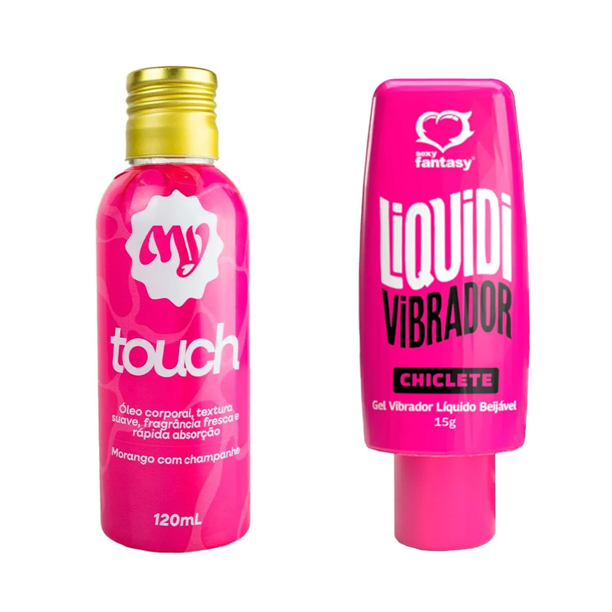 Duplinha com Vibrador Líquido Liquidi e MyTouch Óleo Corporal Bifásico Aromático