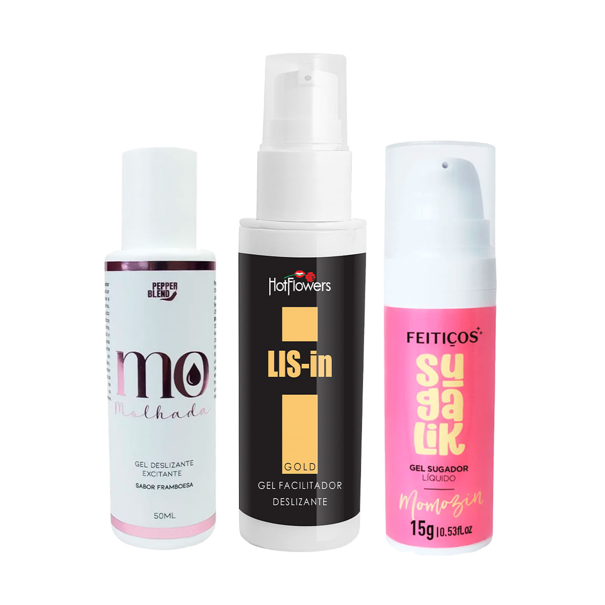 Kit com Dessensibilizante Anal LIS-In Sugalik Momozin Sugador e Lubrificante Íntimo MO