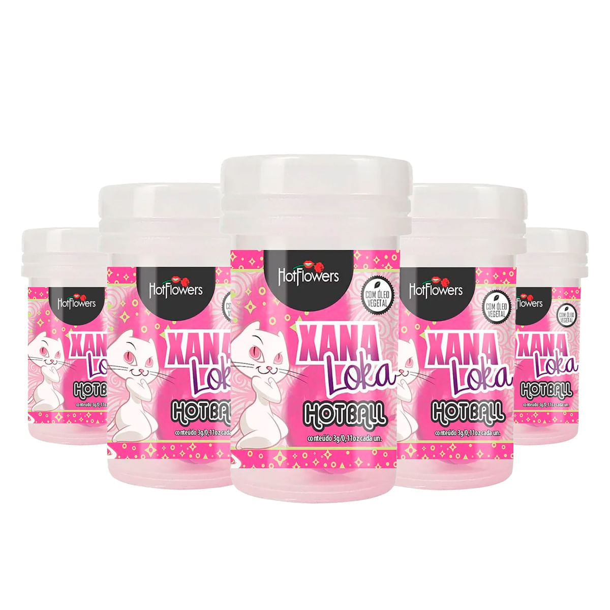 Kit com 5 Hot Ball Xana Loka Esquenta Esfria e Vibra