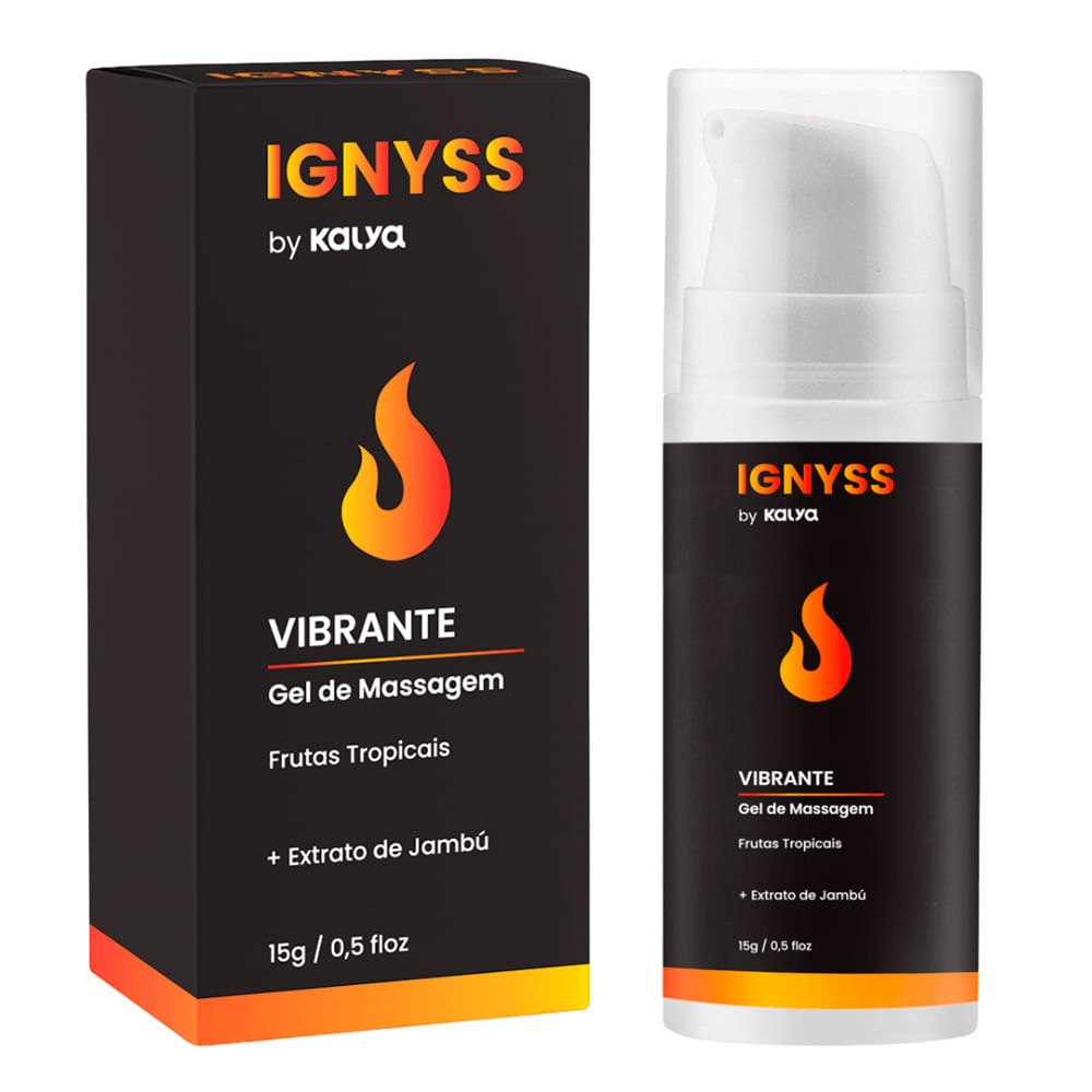 Ignyss Gel para Massagem Vibrante com Extrato de Frutas Tropicais e Jambu 15g Kalya