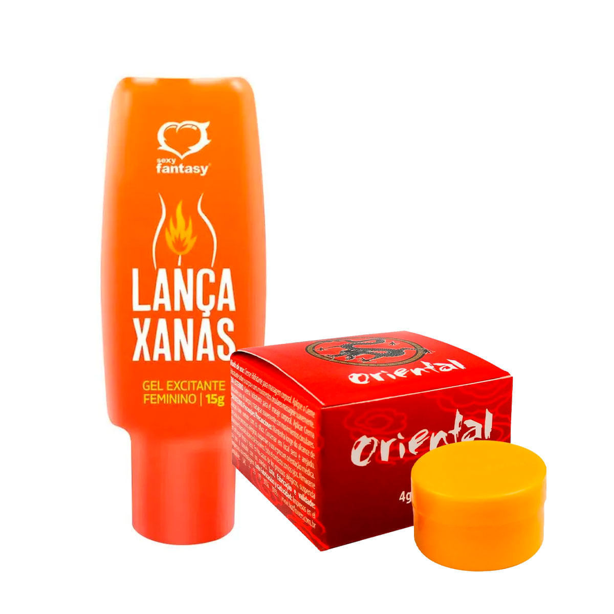 Duplinha com Lança Xanas Gel Excitante Feminino e Pomada Oriental Creme de Massagem