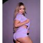 Pijama Canelado com Shortinho e Camisa Hot Love