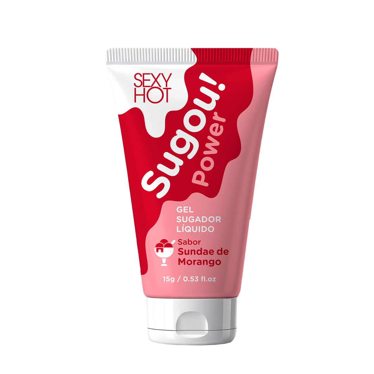 Sugou Power Gel Sugador Líquido Sabor Sundae de Morango 15g Sexy Hot Sugou Power Gel Sugador Líquido Sabor Sundae de Morango 15g Sexy Hot