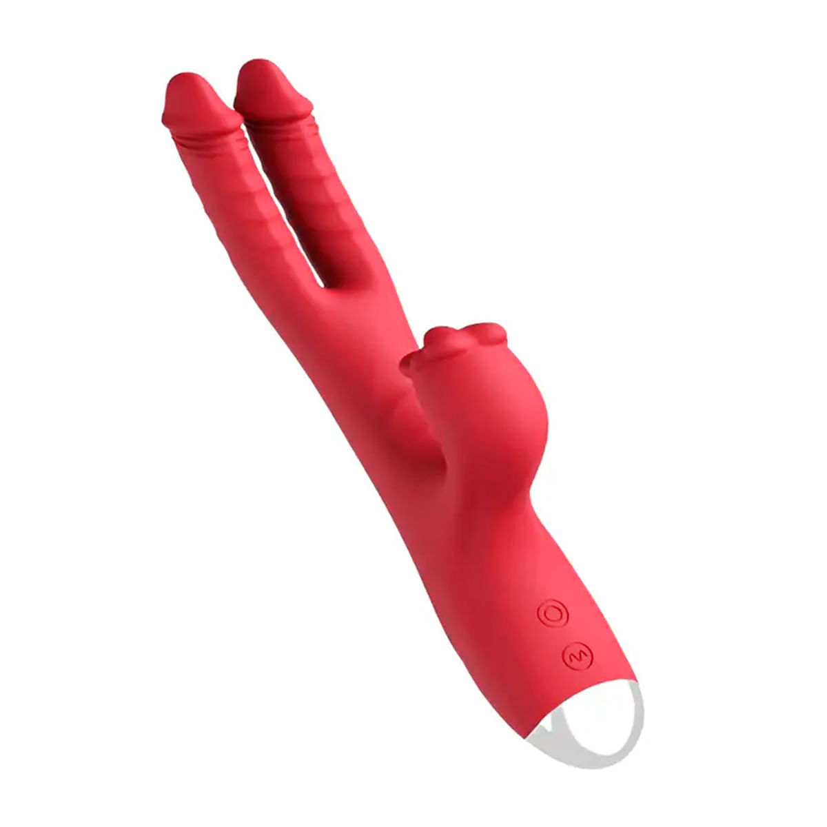 Vibrador Duplo Vai e Vem com Estimulador Clitoriano em Formato de Boquinha Me Ame Sex Toys Vibrador Duplo Vai e Vem com Estimulador Clitoriano em Formato de Boquinha Me Ame Sex Toys