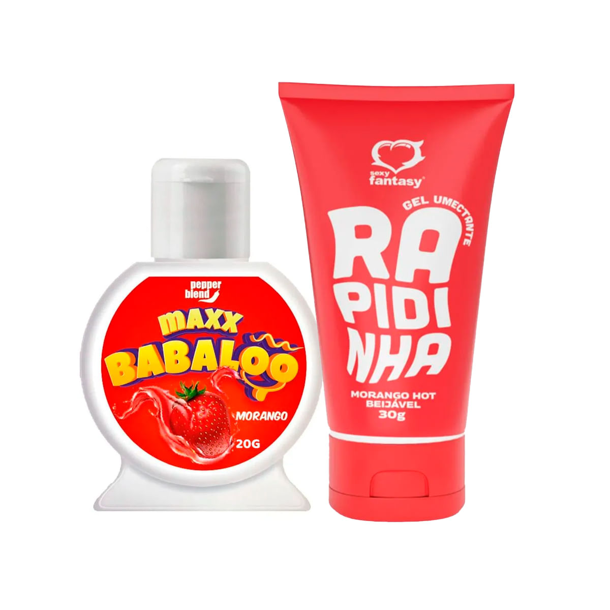 Duplinha com Maxx Babaloo e Lubrificante Íntimo Beijável Rapidinha