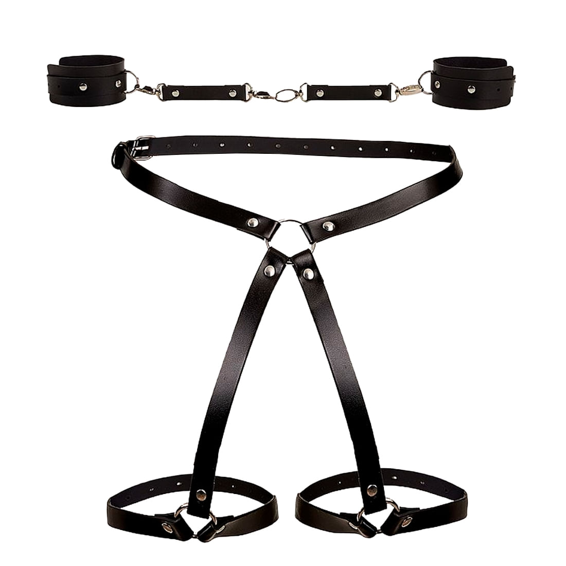 Harness em Couro para Cintura com Algema Sexy Import