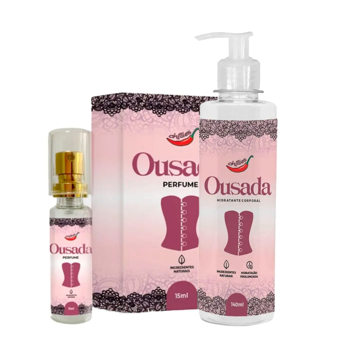 Kit com Perfume Feminino Ousada e Hidratante Corporal Ousada