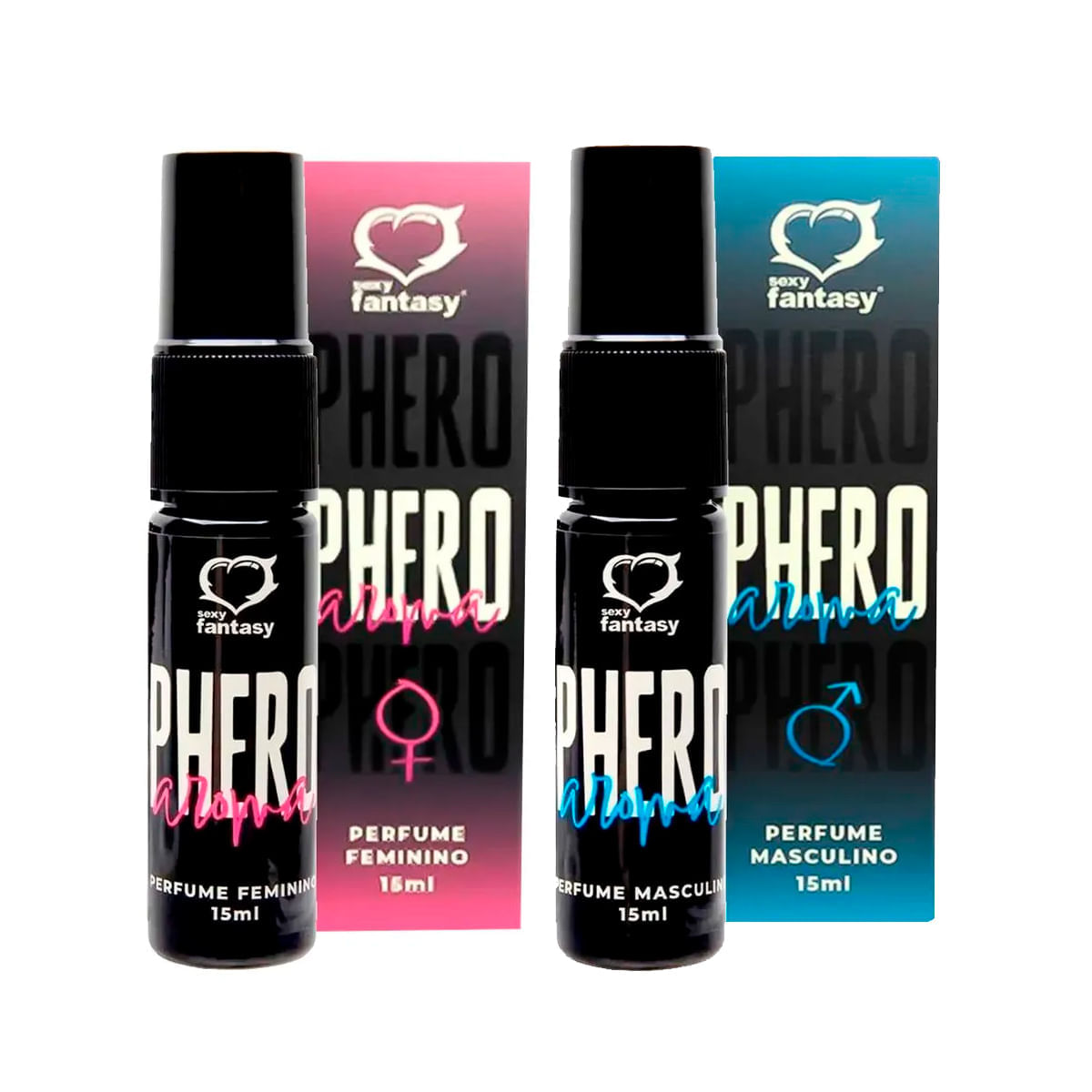 Duplinha com Perfume Phero Aroma Feminino e Aroma Masculino