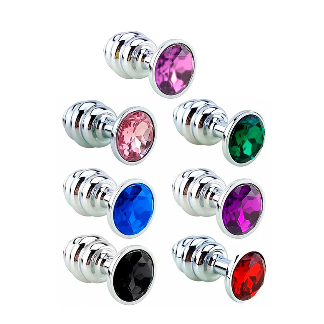 Plug Anal de Aço Inoxidável Escalonado com Cristal Sexy Import