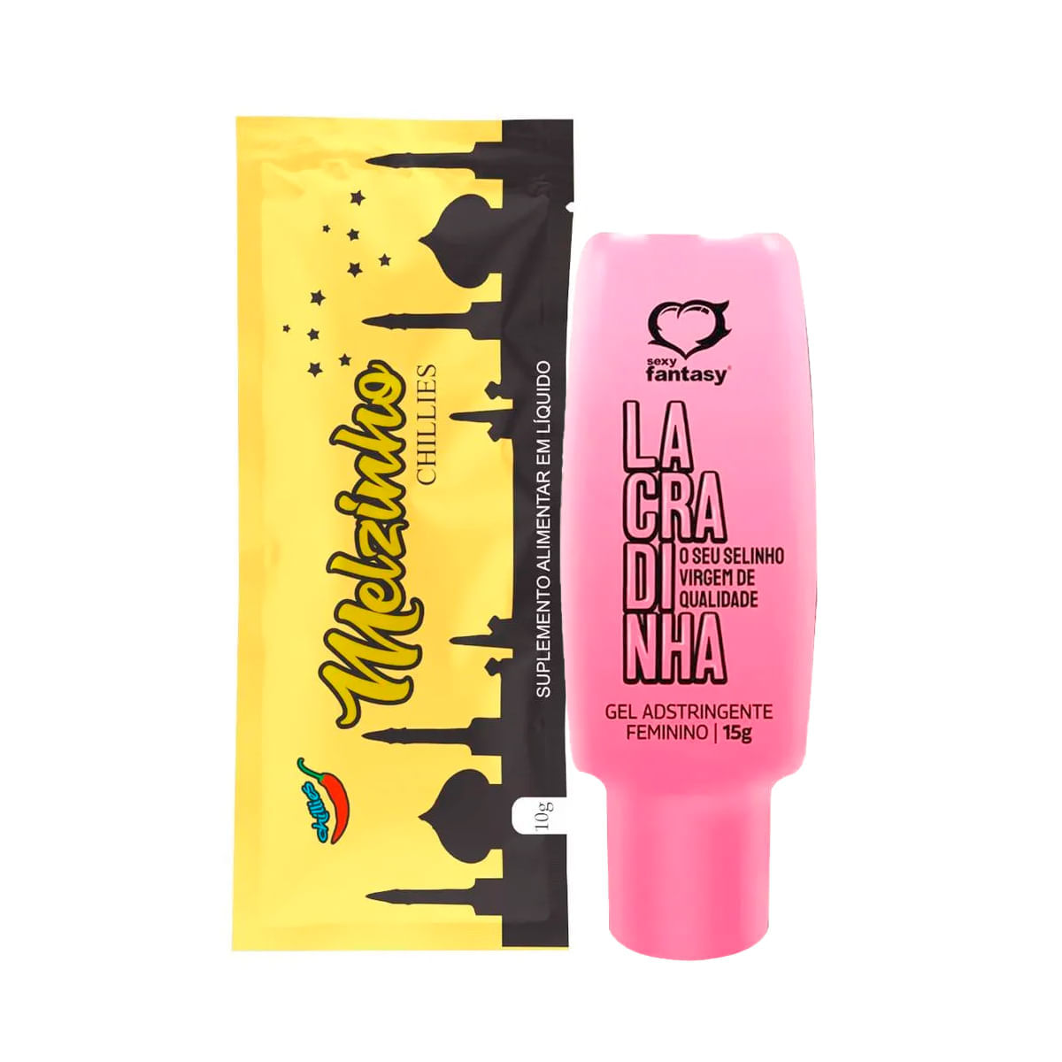 Duplinha com Melzinho Árabe do Prazer Natural Unissex e Lacradinha Gel Adstringente Feminino