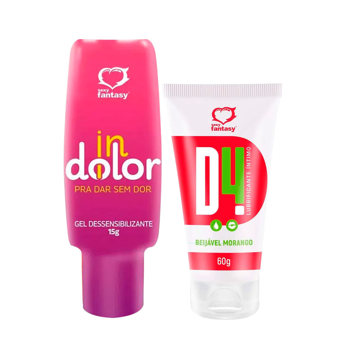 Duplinha com InDolor Gel Dessensibilizante e D4 Lubrificante Íntimo Beijável