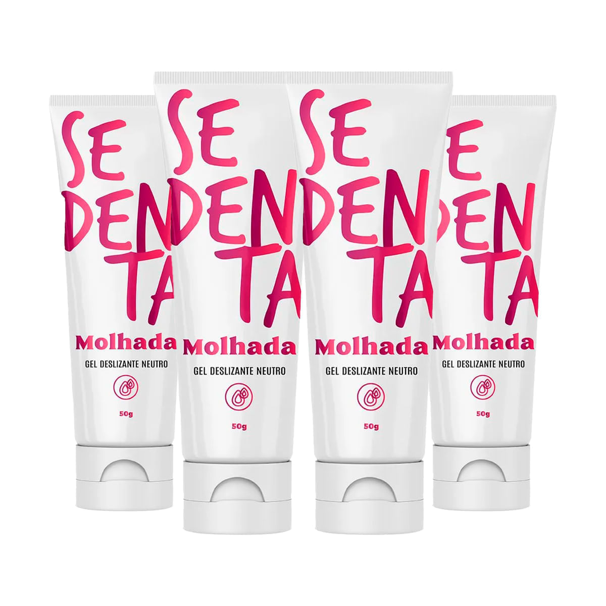 Kit com 4 Sedenta Molhada Gel Deslizante Neutro