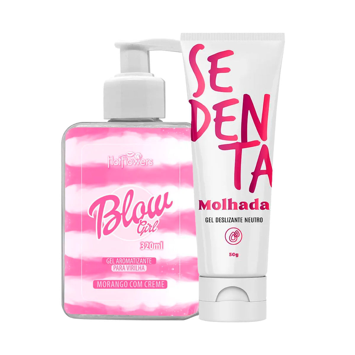 Duplinha com Blow Girl Gel Aromatizante Beijável Para Virilha e Sedenta Molhada Gel Deslizante Neutr